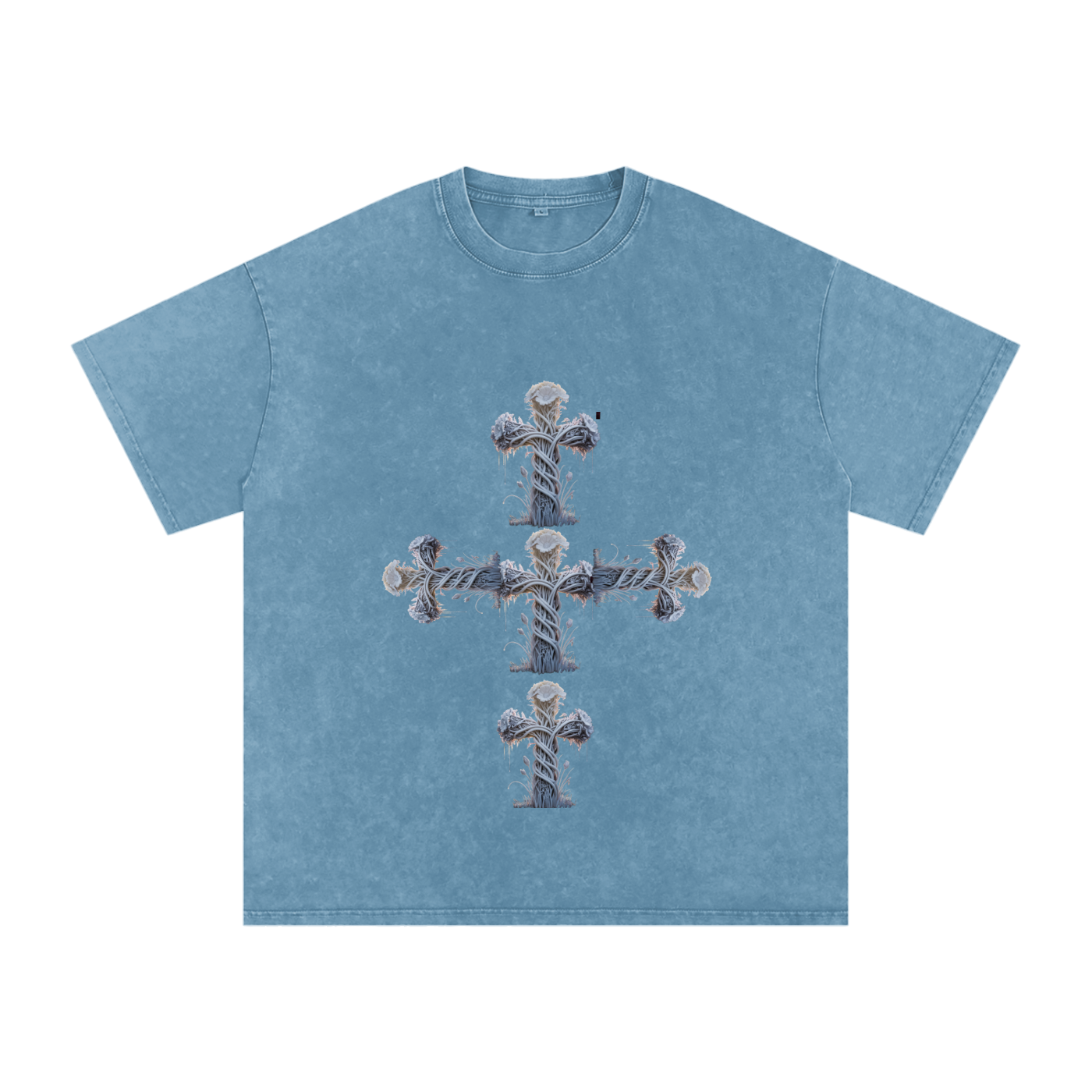 "Holy Cross" Acid Wash Oversize T-Shirt