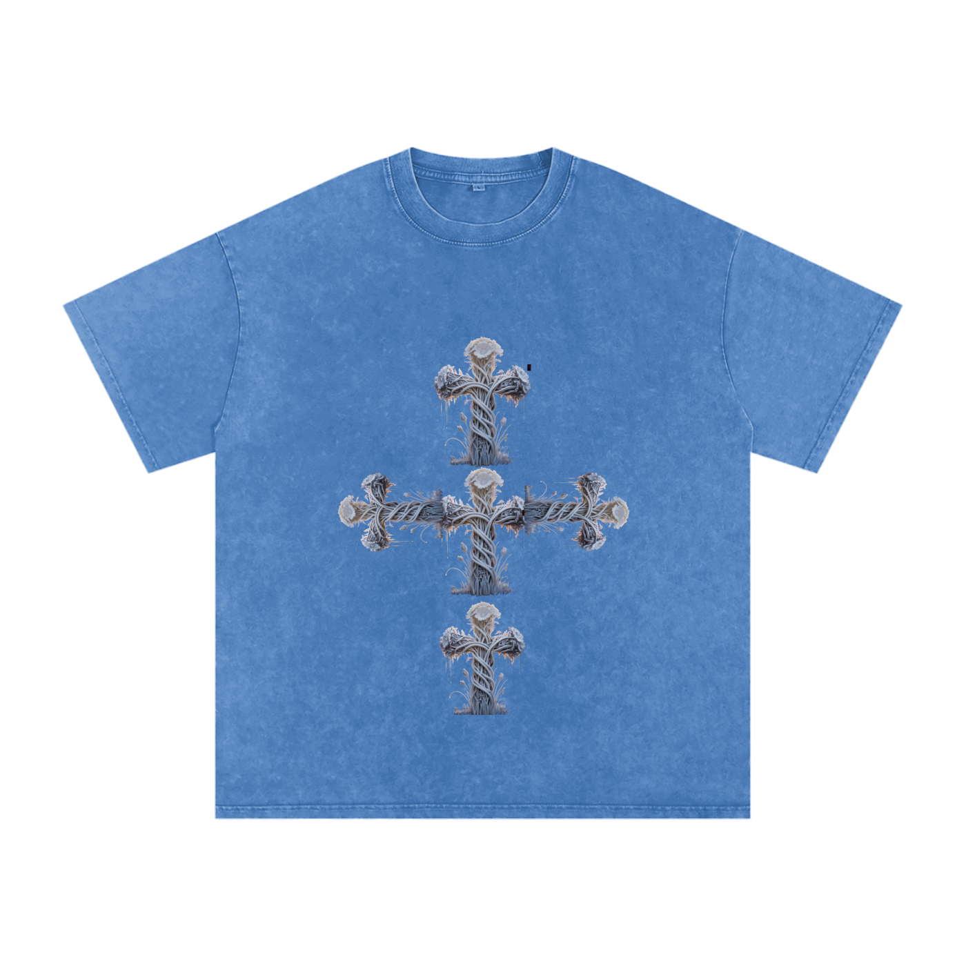 "Holy Cross" Acid Wash Oversize T-Shirt